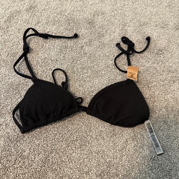 NWT Victoria’s Secret Pink Crinkle Triangle Bikini Top Size Large - Picture 1 of 4